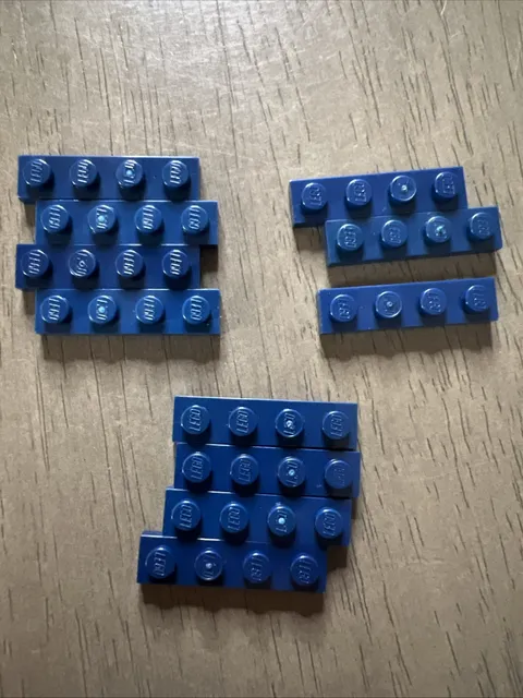 LEGO 3710 Dark Blue Plate 1x4 - 11 Pieces