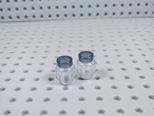 LEGO Lot of 2 Trans Clear w/ Lid Jars Accessory Minifig AZ