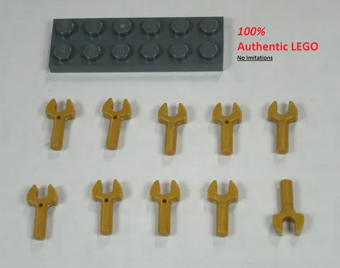 LEGO NEW Pearl Gold Bar 1 with Clip (10x) 6453281 Brick 41005