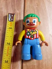 Lego Duplo Circus Clown Figure Green Hair & Light Blue Pants Minifigure Minifig