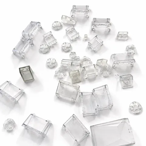 40+ Genuine LEGO Trans-Clear Windows Windshields Panels Transparent Parts Lot