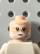 LEGO 3626pb2670 Harry Potter Dumbledore Head Dual Sided Beard Gold Glasses Dents