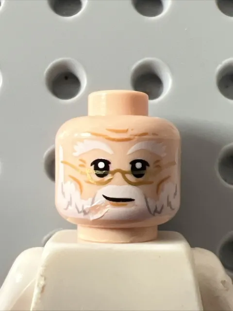 LEGO 3626pb2670 Harry Potter Dumbledore Head Dual Sided Beard Gold Glasses Dents