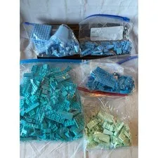 Large Lot of Genuine Lego Plates Bright Blue Aqua Light Blue Aqua 1.42 Lbs