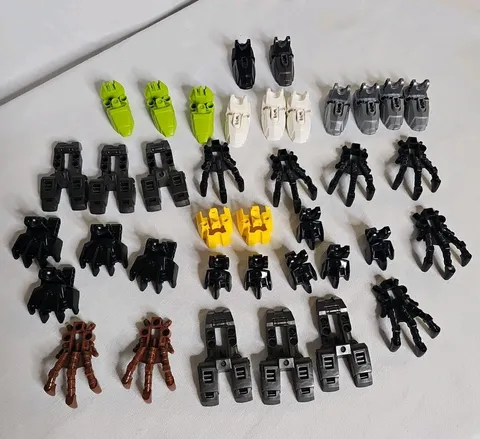35+ Piece Lot Lego Bionicle Hero Factory Foot Feet Assorted Colors and Sizes