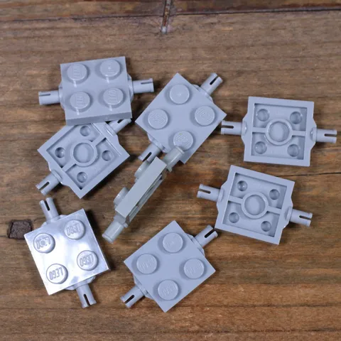 LEGO Light Bluish Gray Plate Modified 2x2 with Wheels Holder Part No. 4600 Qty 8