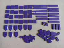 LEGO LOT 92 DARK PURPLE SMOOTH TILES 1X1 1X2  1X3 1X6 1X8 2X2