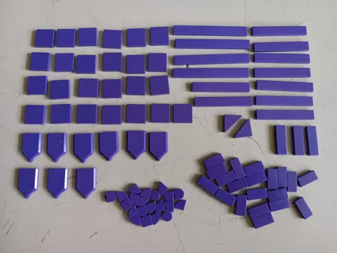 LEGO LOT 92 DARK PURPLE SMOOTH TILES 1X1 1X2  1X3 1X6 1X8 2X2