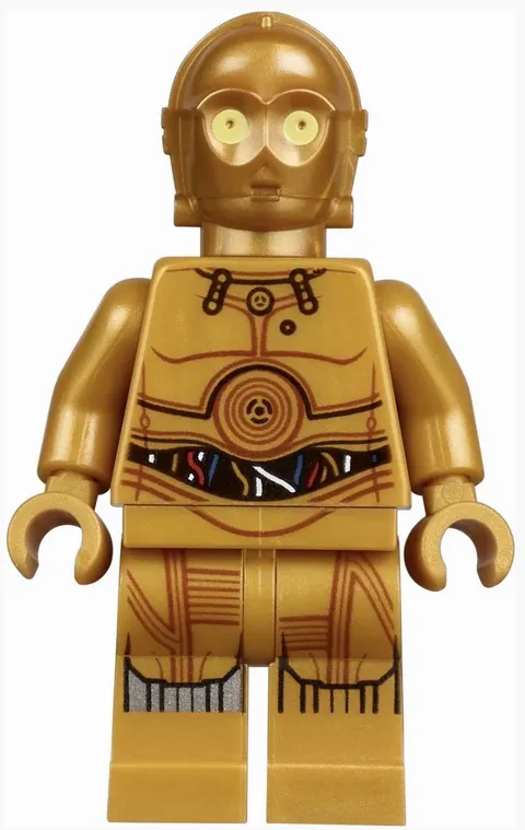 LEGO Star Wars C-3PO Minifigure sw0700 Colorful Wires Printed Legs Used