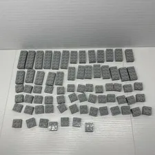 Lego Parts - Light Bluish Gray Bricks Lot Of 70 - 2x2, 2x4 & 2x6