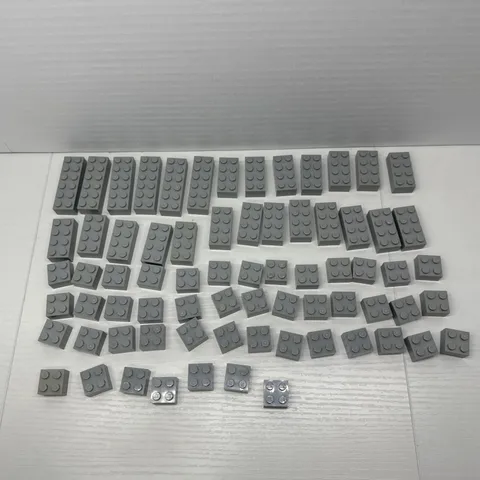 Lego Parts - Light Bluish Gray Bricks Lot Of 70 - 2x2, 2x4 & 2x6