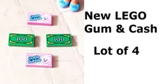 New LEGO Money CASH and Bubblegum GUM Lot of 4 Printed Parts Holiday Giving