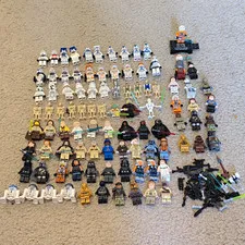 LEGO Star Wars Minifigure Lot Of 98 Rare Figures In Great Condition With Weapons