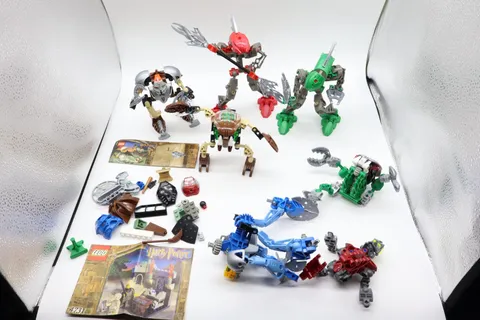 Lego Bionicle Figures and Parts Lot w/ Harry Potter Instructions