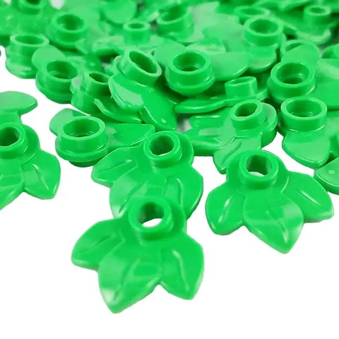 100 Pieces Lot LEGO® Plant Leaf Plates 32607 1x1 With Three Leaves BRIGHT GREEN