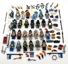 Lego lot 26 Knights minifig weapons castle fantasy kingdom shields some vintage