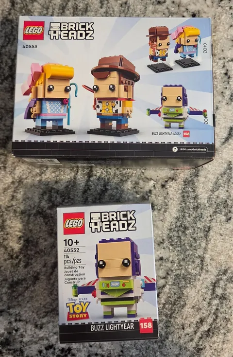 LEGO BRICKHEADZ: Woody and Bo Peep (40553) and Buzz Lightyear (40552)