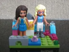 Lego Friends Minifigure Lot of Two Friends w/ Frog