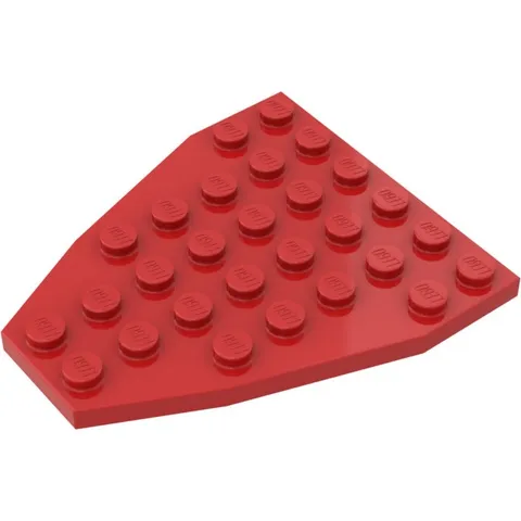 LEGO 3x Red Wedge, Plate 7 x 6 without Stud Notches inv.631