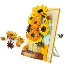 Sunflower Building Sets for Adults with Lights, Flowers Building Blocks Set for Zi...