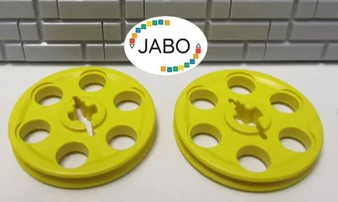 (E15 / 4 / 5) LEGO Technic 2 x 4185 Pulley / Idler Pulley Yellow