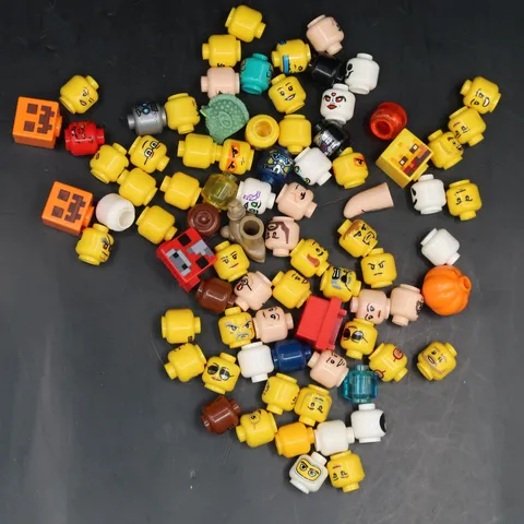 Lego Minifigure Heads Assorted Lot Of 70 Minifigs Parts MInecraft Star Wars City