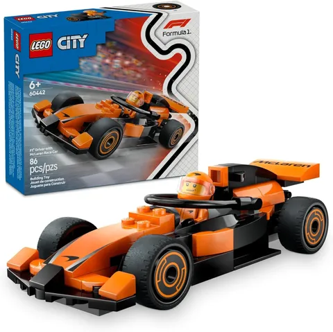 LEGO City F1 Driver with McLaren Race Car Toy - Model Car Building Kit (60442)™