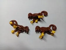 LEGO LOT 3 BROWN MONKEYS YELLOW HANDS & FEET 2550 PIRATES ISLANDERS
