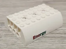 Lego 45411pb09 White Slope Curved 6 x 8 x 2 Double Energy Pattern Both Sides
