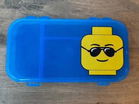 Lego 499230 Transparent Blue Minifigure Storage Case Minifig Head w/ Sunglasses