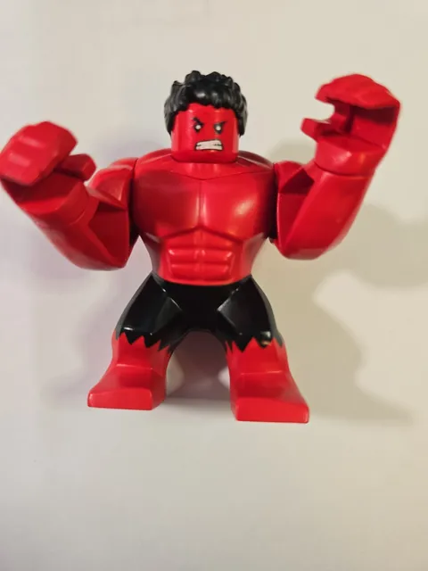 Large RED Hulk Minifigure ~ Marvel ~ New Lego Figure ~