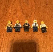 LEGO Police Officer Minifigure Lot of 5 - Police Officers & Prisoner