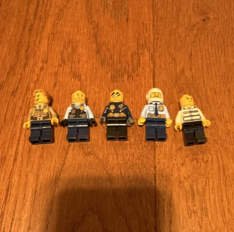 LEGO Police Officer Minifigure Lot of 5 - Police Officers & Prisoner
