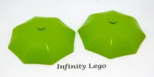 2 LEGO Lime Sunshade Umbrella Top Part 6 x 6 Utensil (4094 58572) - 2 Pieces