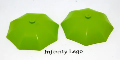 2 LEGO Lime Sunshade Umbrella Top Part 6 x 6 Utensil (4094 58572) - 2 Pieces