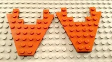LEGO Lot of 2 Dark Orange 8x8 Wing Wedge Plates with 3x4 Cut Out