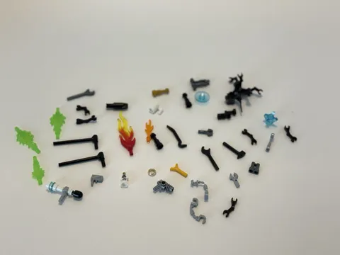 Lego Minifigure Accessories Over 35 Pieces Golem’s Ring Tools Handcuffs Flames