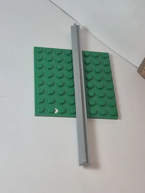 LEGO Train 3228c -Track Rail Straight 16L (no slots/tapered ends) Light Blu Grey