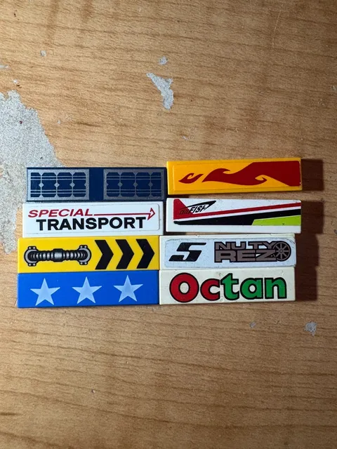 Lego 4x1 Tiles with Stickers & Prints You Pick! See description!