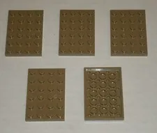 LEGO NEW 4x6 Dark Tan Plate (5x) 6167894 Brick 3032