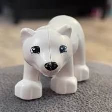 Lego Duplo Polar Bear Cub Baby Figure White Arctic Animal Toddler Toy 651J1