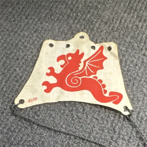 LEGO Tan Red Fabric Flag Dragon Print Castle Accessory Building Toy 1 Piece