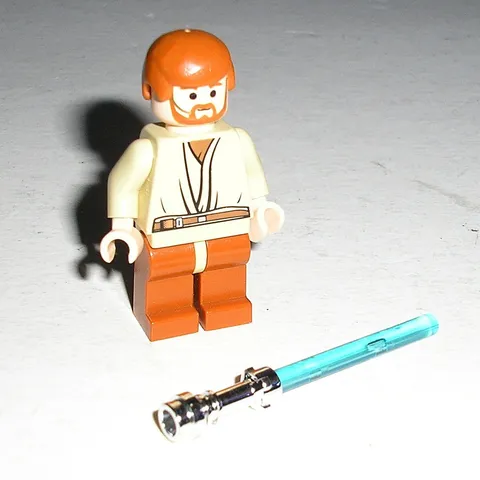 Lego Star Wars OBI-WAN KENOBI Light Nougat Dark Orange Hair Legs + Headset 7283