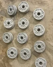 Lego Part 56902 Wheel Lot. Light Grey. 18mm. 12 Total