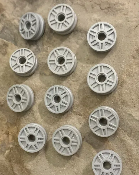 Lego Part 56902 Wheel Lot. Light Grey. 18mm. 12 Total