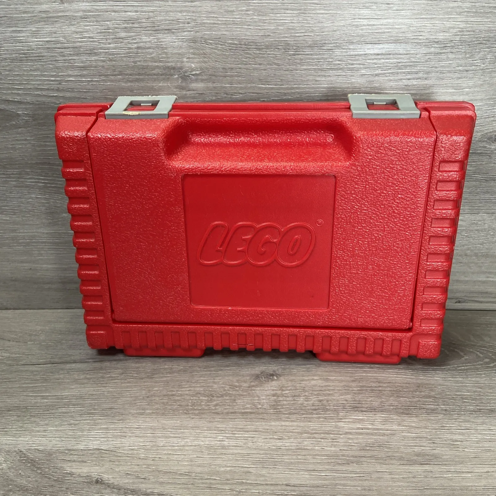 Vintage 1984 Red LEGO Carrying Case Storage Box Hard Plastic Portable Lift Top