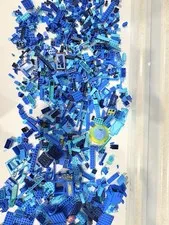 LEGO Blue Mixed Parts & Bricks Bulk Lot Assorted Pieces in Polybag 2.4 lb lot