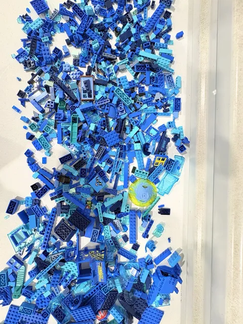 LEGO Blue Mixed Parts & Bricks Bulk Lot Assorted Pieces in Polybag 2.4 lb lot