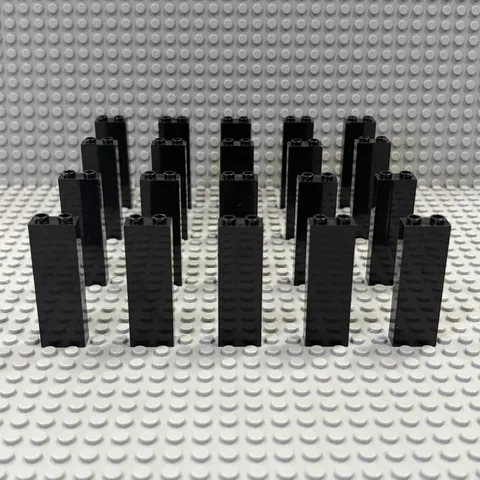 Lego 2454 Block Wall Brick Pillar Columns 1x2x5 (Pack of 20) : Black