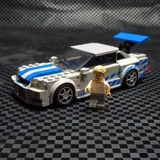 LEGO 76917 2 Fast 2 Furious Nissan Skyline GT-R R34 Car w Paul Walker Minifigure